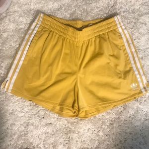 adorable yellow adidas shorts
